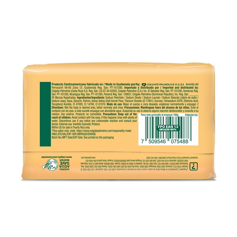 Palmolive® Naturals Exfoliación Diaria Avena y Azúcar Jabón en barra