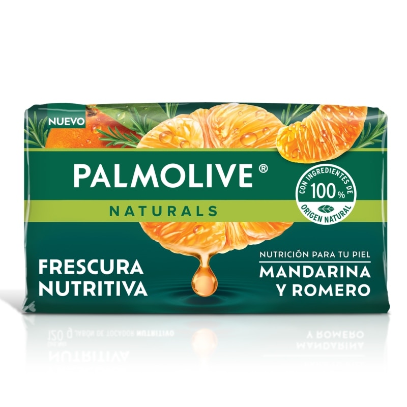 Etiqueta jabón en barra Palmolive Naturals Mandarina y Romero